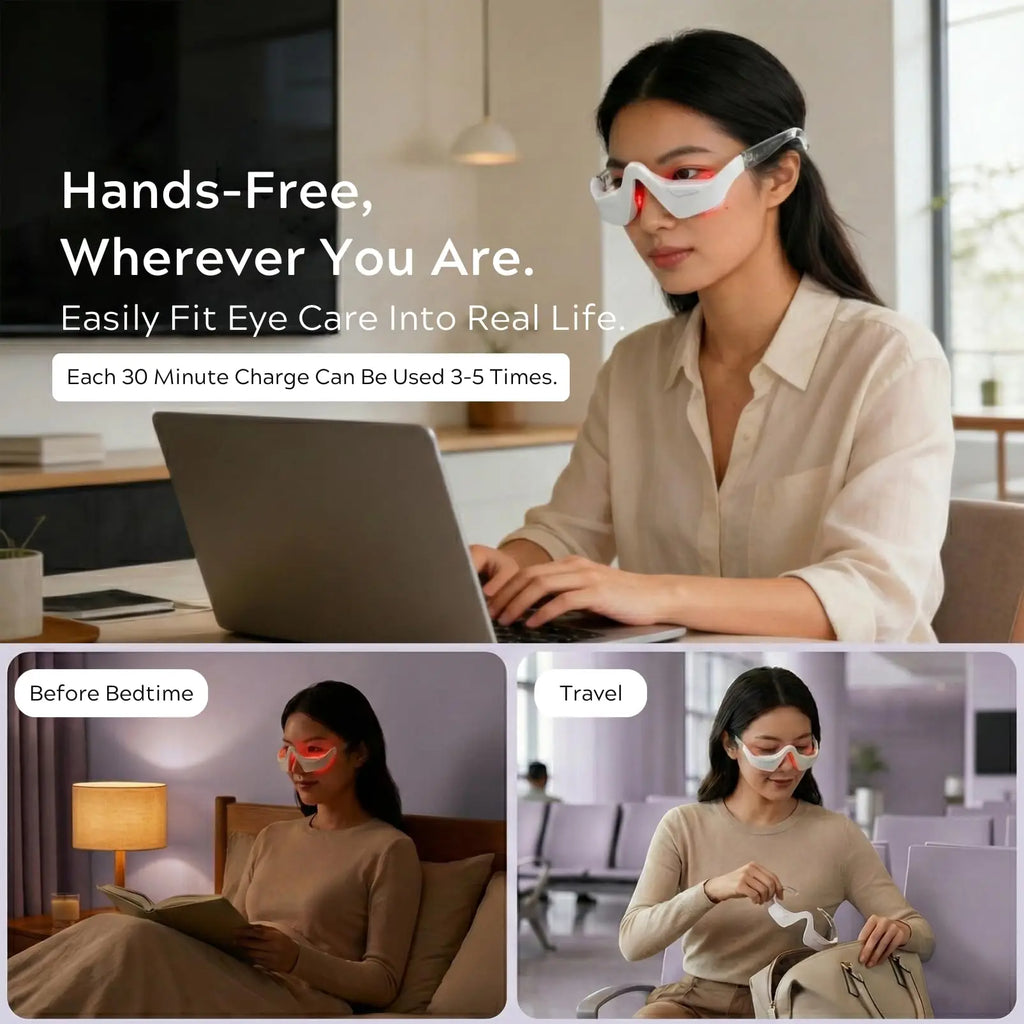 Relvani-Eyes® 2-in-1 Red Light Therapy + EMS To Erase Eye Bags